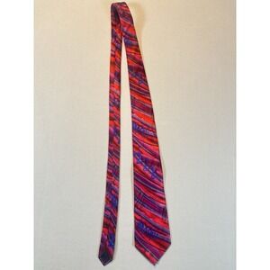 J Garcia Collection 47 Silk Tie Red Purple Chicken Cat Limited Edition Art